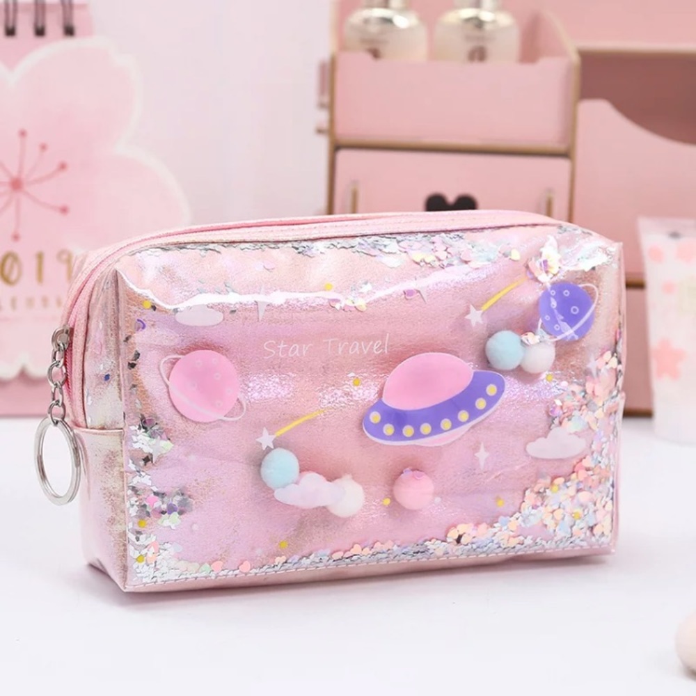 ⬇️ $29 Makeup bag holographic space NWT